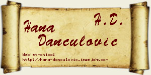 Hana Dančulović vizit kartica